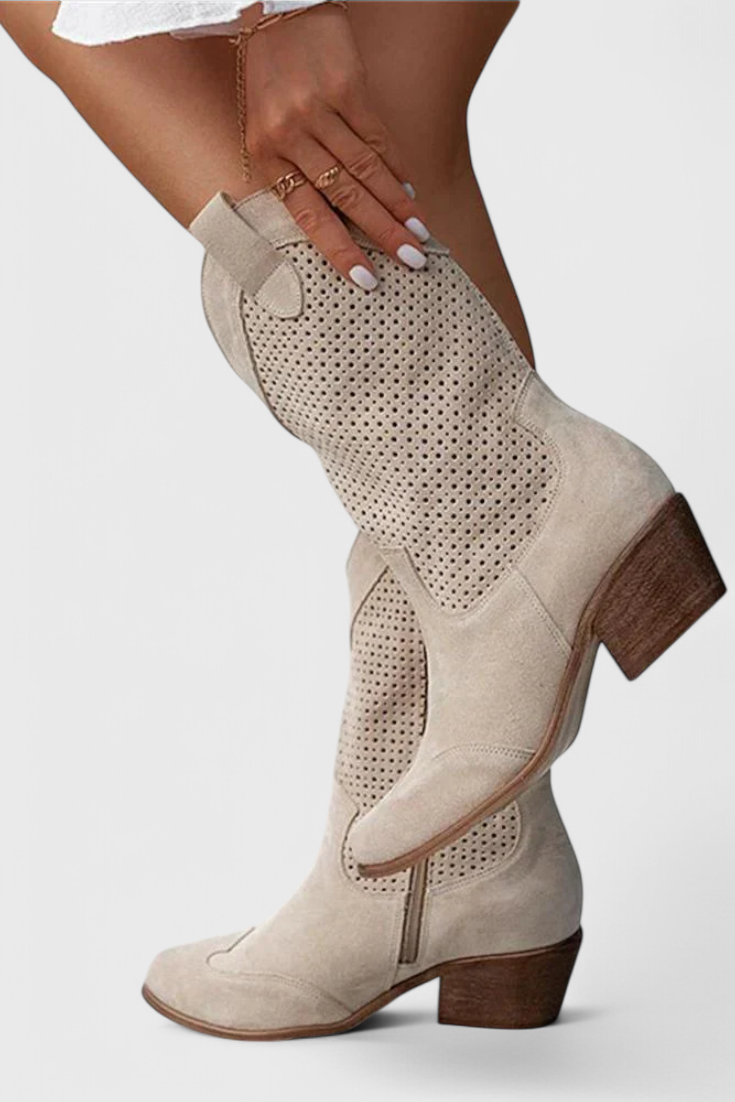 Pointed Toe Western Cowboy Boots for Women | Block Heel Winter Ready Comfort