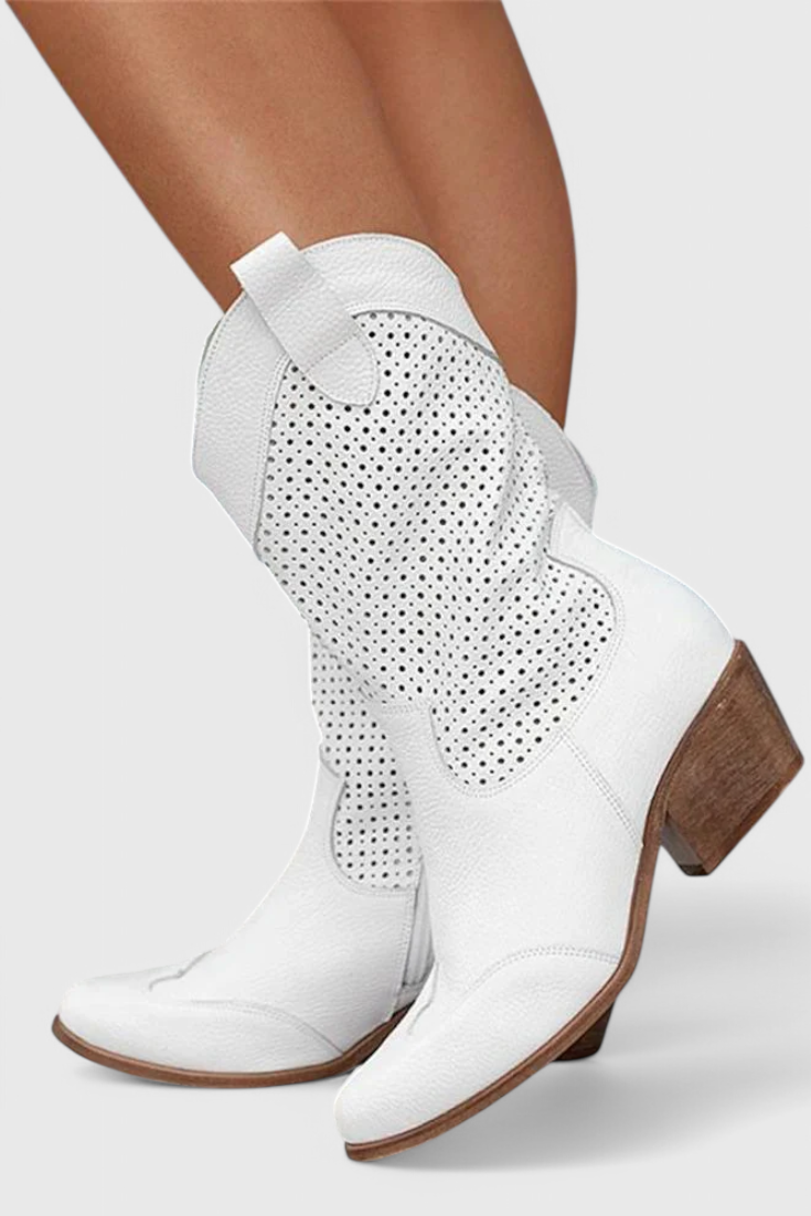 Pointed Toe Western Cowboy Boots for Women | Block Heel Winter Ready Comfort