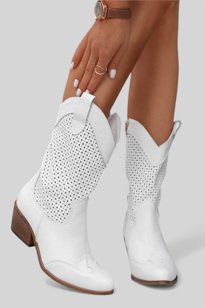 Pointed Toe Western Cowboy Boots for Women | Block Heel Winter Ready Comfort
