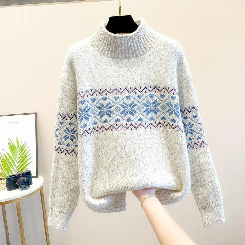 Pink Turtleneck Sweater for Women | Ribbed Autumn Layering