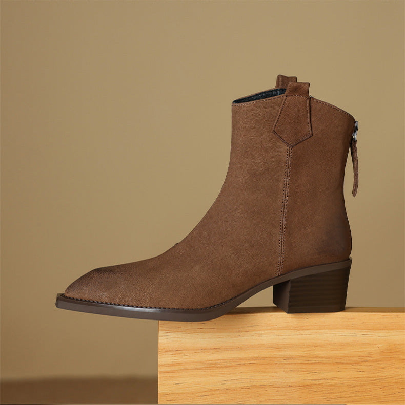 Pointed Toe Ankle Boots for Women | Pull On Block Heel Fall & Winter 2026