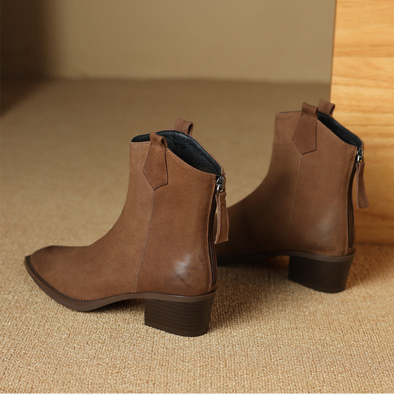 Pointed Toe Ankle Boots for Women | Pull On Block Heel Fall & Winter 2026