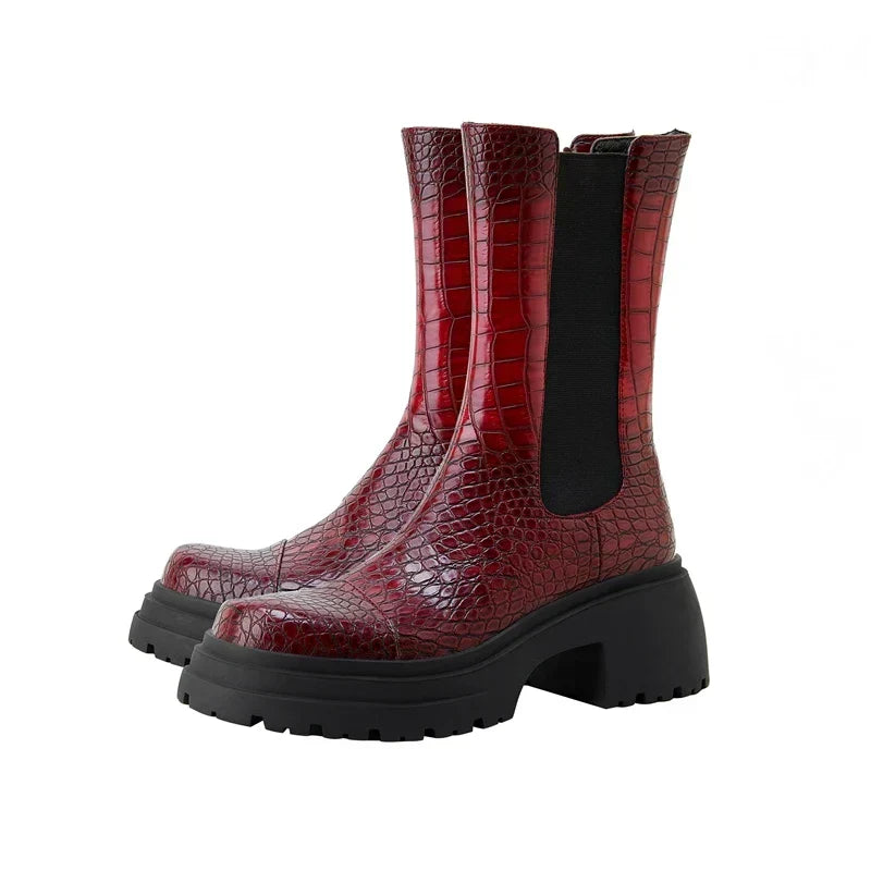 Platform Ankle Boots for Women | Pull On Lug Sole Winter Ready Comfort