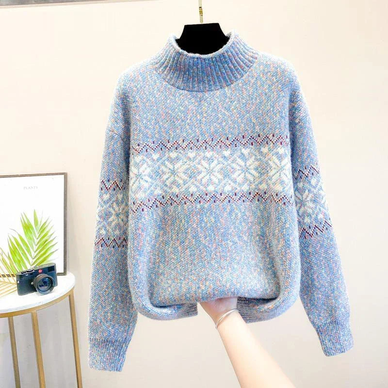 Pink Turtleneck Sweater for Women | Ribbed Autumn Layering