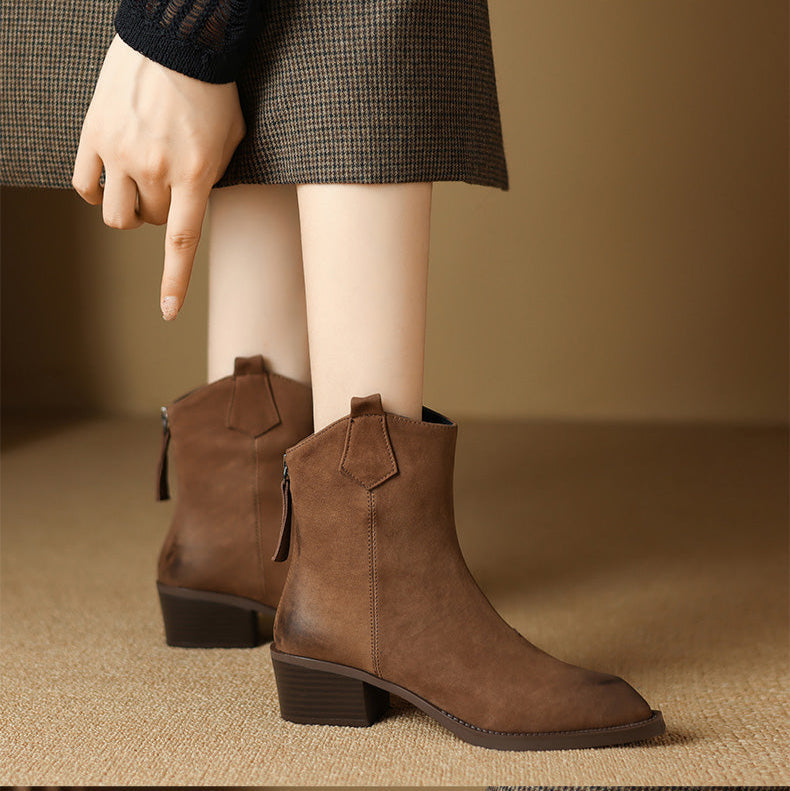 Pointed Toe Ankle Boots for Women | Pull On Block Heel Fall & Winter 2026