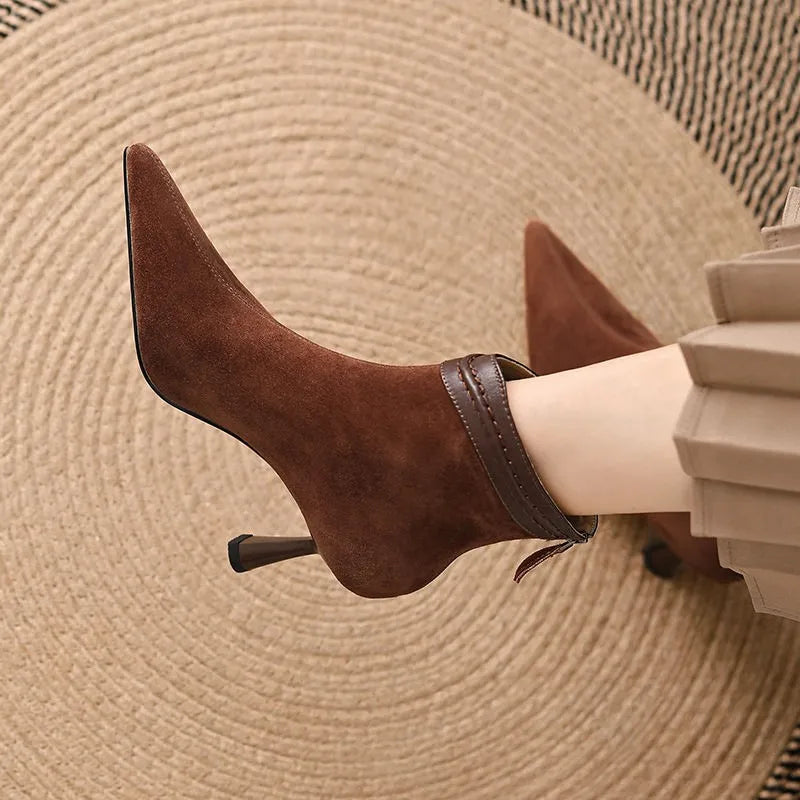 Pointed Toe Ankle Boots for Women | Side Zip Winter Ready Comfort