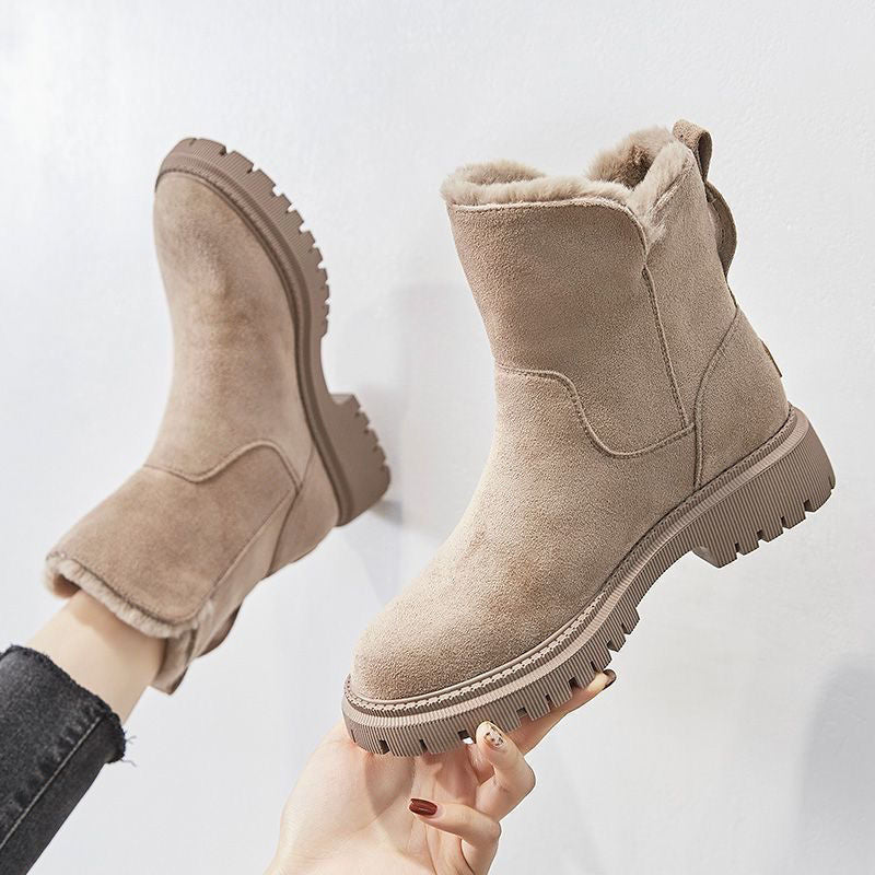 Insulated Ankle Boots for Women | Side Zip Round Toe Fall Booties