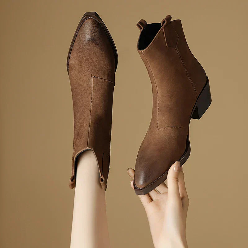 Pointed Toe Ankle Boots for Women | Pull On Block Heel Fall & Winter 2026