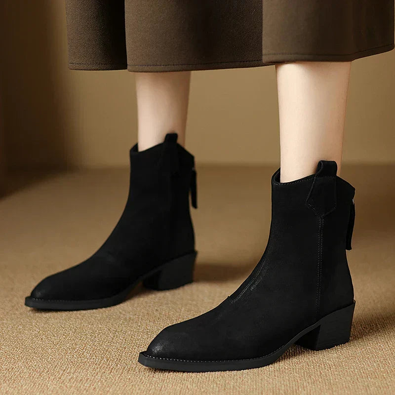 Pointed Toe Ankle Boots for Women | Pull On Block Heel Fall & Winter 2026
