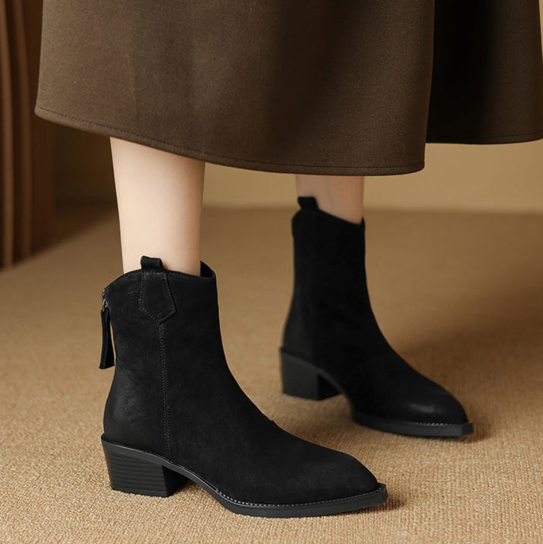 Pointed Toe Ankle Boots for Women | Pull On Block Heel Fall & Winter 2026