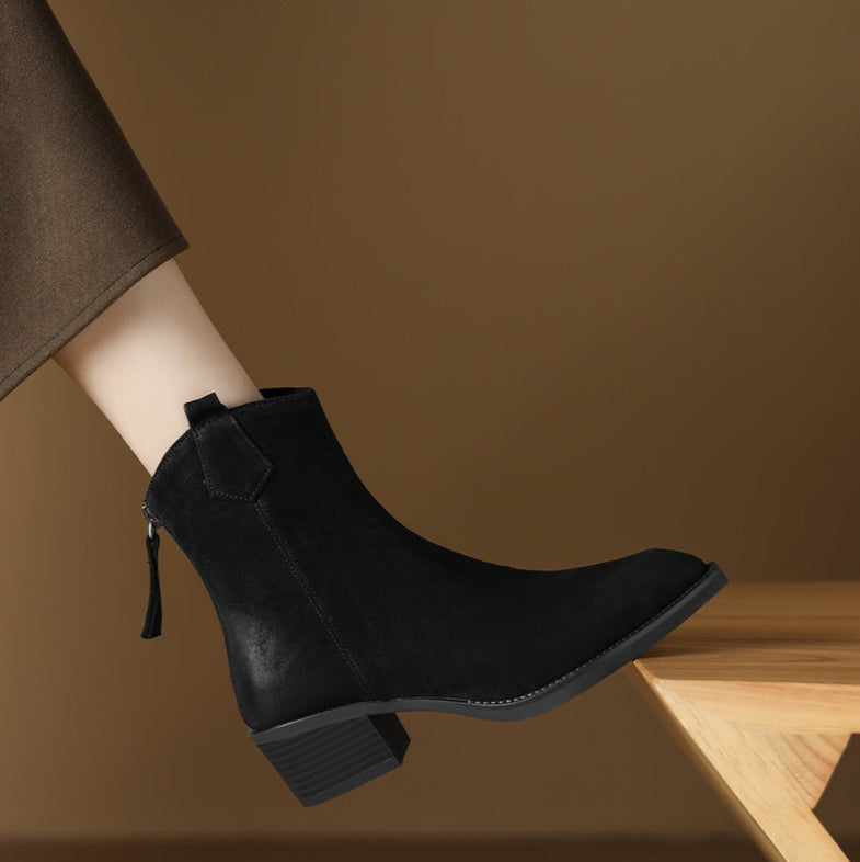 Pointed Toe Ankle Boots for Women | Pull On Block Heel Fall & Winter 2026