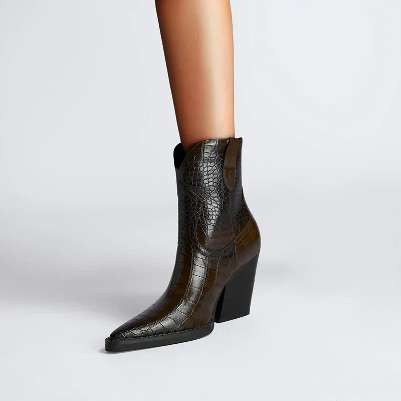 Pointed Toe Ankle Boots for Women | Block Heel Winter Ready Comfort