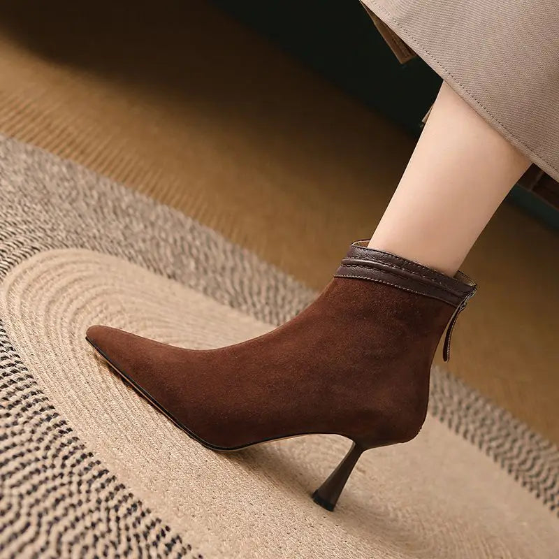 Pointed Toe Ankle Boots for Women | Side Zip Winter Ready Comfort