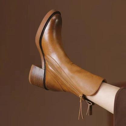 Block Heel Ankle Boots for Women | Side Zip Fall Booties