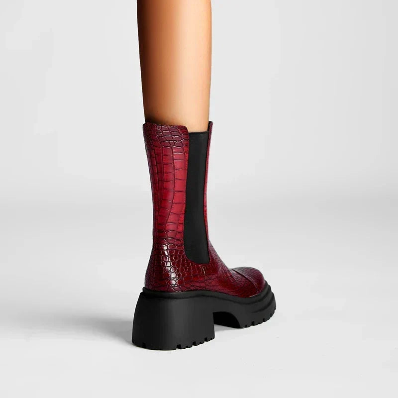 Platform Ankle Boots for Women | Pull On Lug Sole Winter Ready Comfort