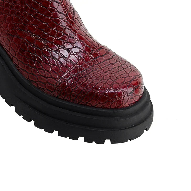 Platform Ankle Boots for Women | Pull On Lug Sole Winter Ready Comfort