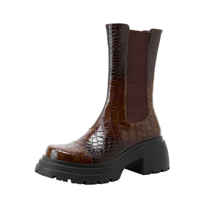 Platform Ankle Boots for Women | Pull On Lug Sole Winter Ready Comfort