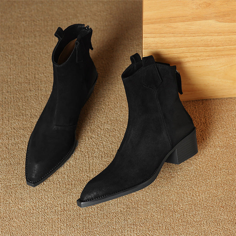 Pointed Toe Ankle Boots for Women | Pull On Block Heel Fall & Winter 2026
