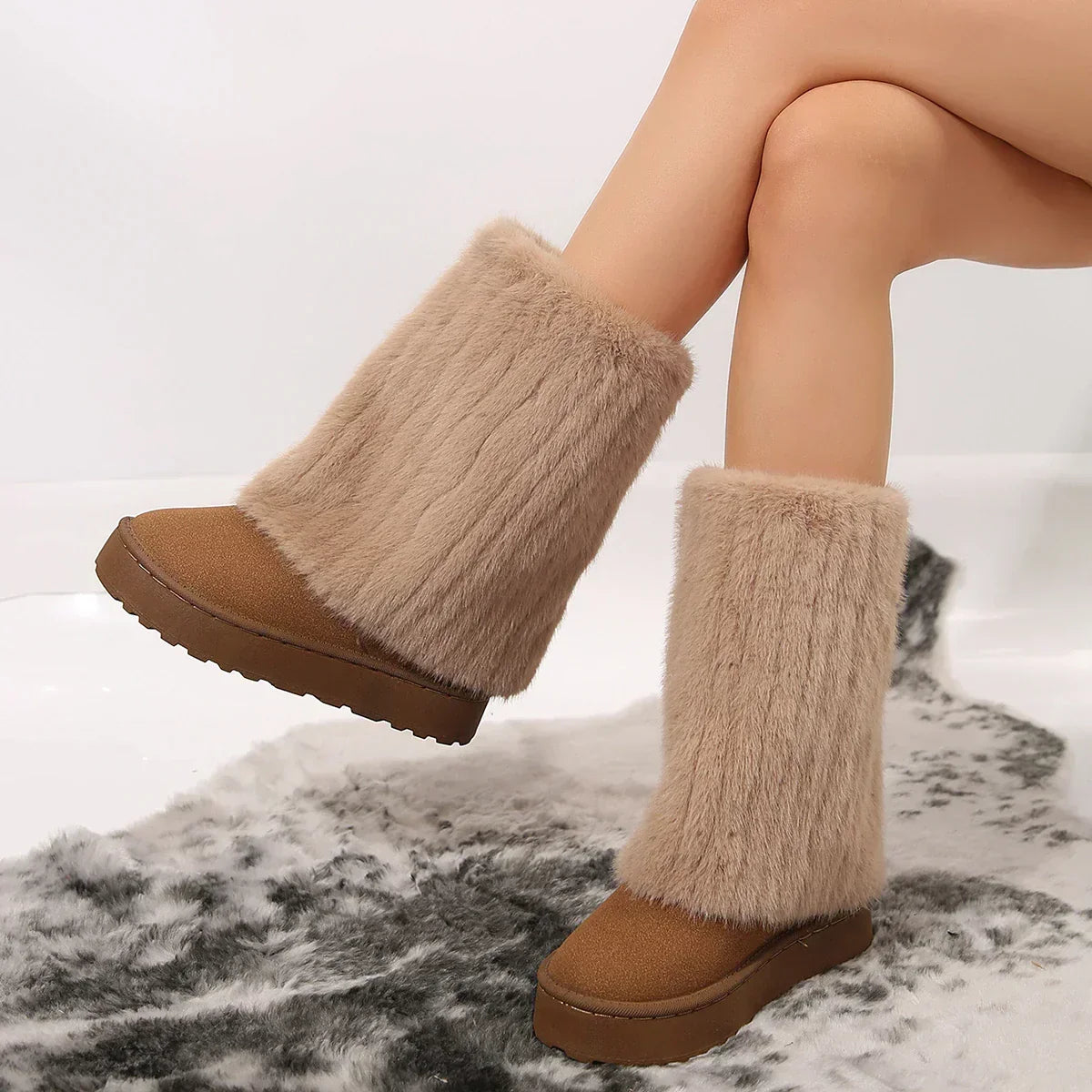 Platform Ankle Boots for Women | Flat Round Toe Winter Ready Comfort