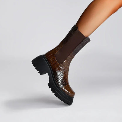 Platform Ankle Boots for Women | Pull On Lug Sole Winter Ready Comfort
