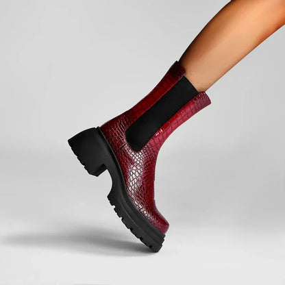 Platform Ankle Boots for Women | Pull On Lug Sole Winter Ready Comfort