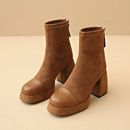 Block Heel Ankle Boots for Women | Side Zip Fall & Winter 2026