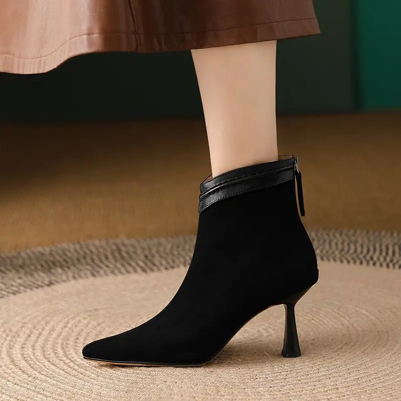 Pointed Toe Ankle Boots for Women | Side Zip Winter Ready Comfort