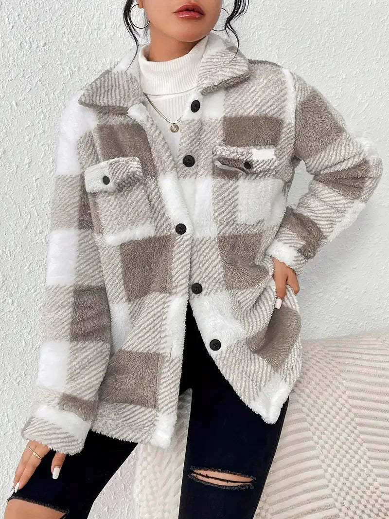 Plaid Fleece Jacket for Women | Fall & Winter 2026