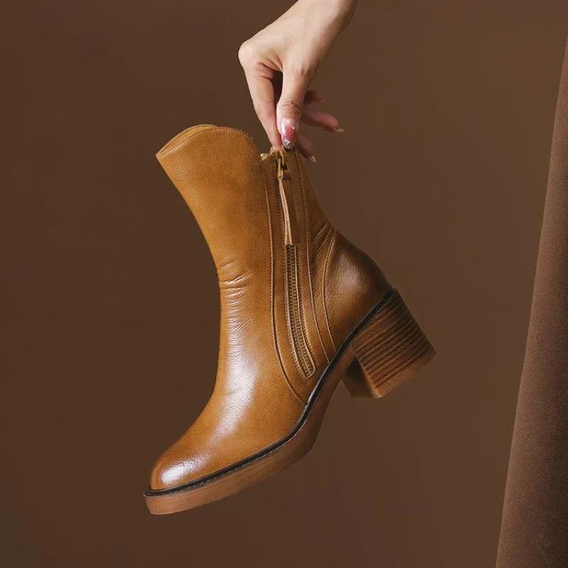 Block Heel Ankle Boots for Women | Side Zip Fall Booties