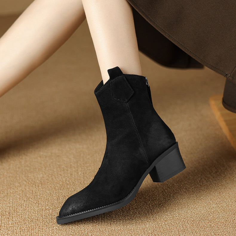 Pointed Toe Ankle Boots for Women | Pull On Block Heel Fall & Winter 2026