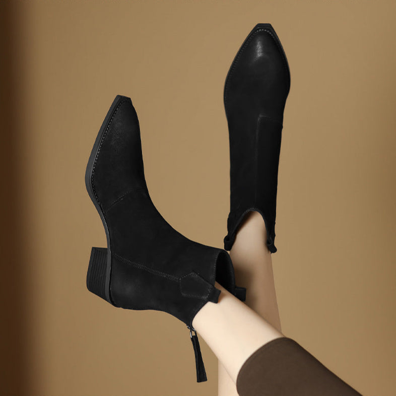 Pointed Toe Ankle Boots for Women | Pull On Block Heel Fall & Winter 2026
