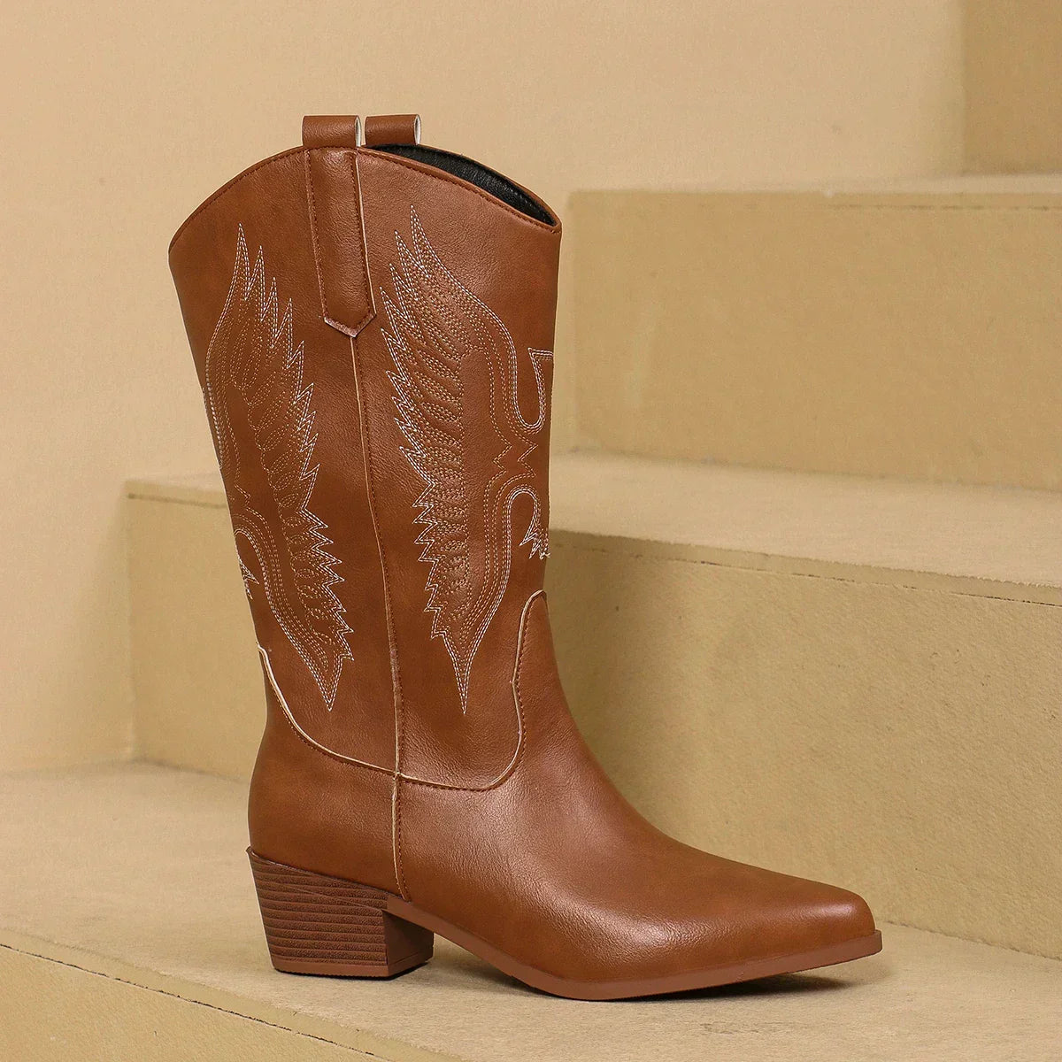 Pointed Toe Winter Boots for Women | Embroidered Flat