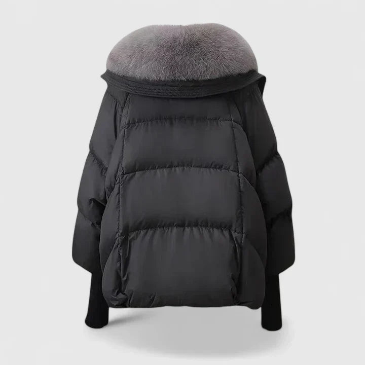 Faux Fur Winter Jacket for Women | Ribbed Button Front Autumn Layering