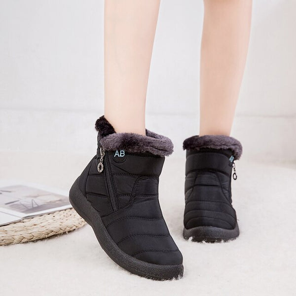 Quilted Ankle Boots for Women | Side Zip Round Toe Warm Winter Style