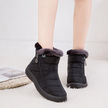 Quilted Ankle Boots for Women | Side Zip Round Toe Warm Winter Style