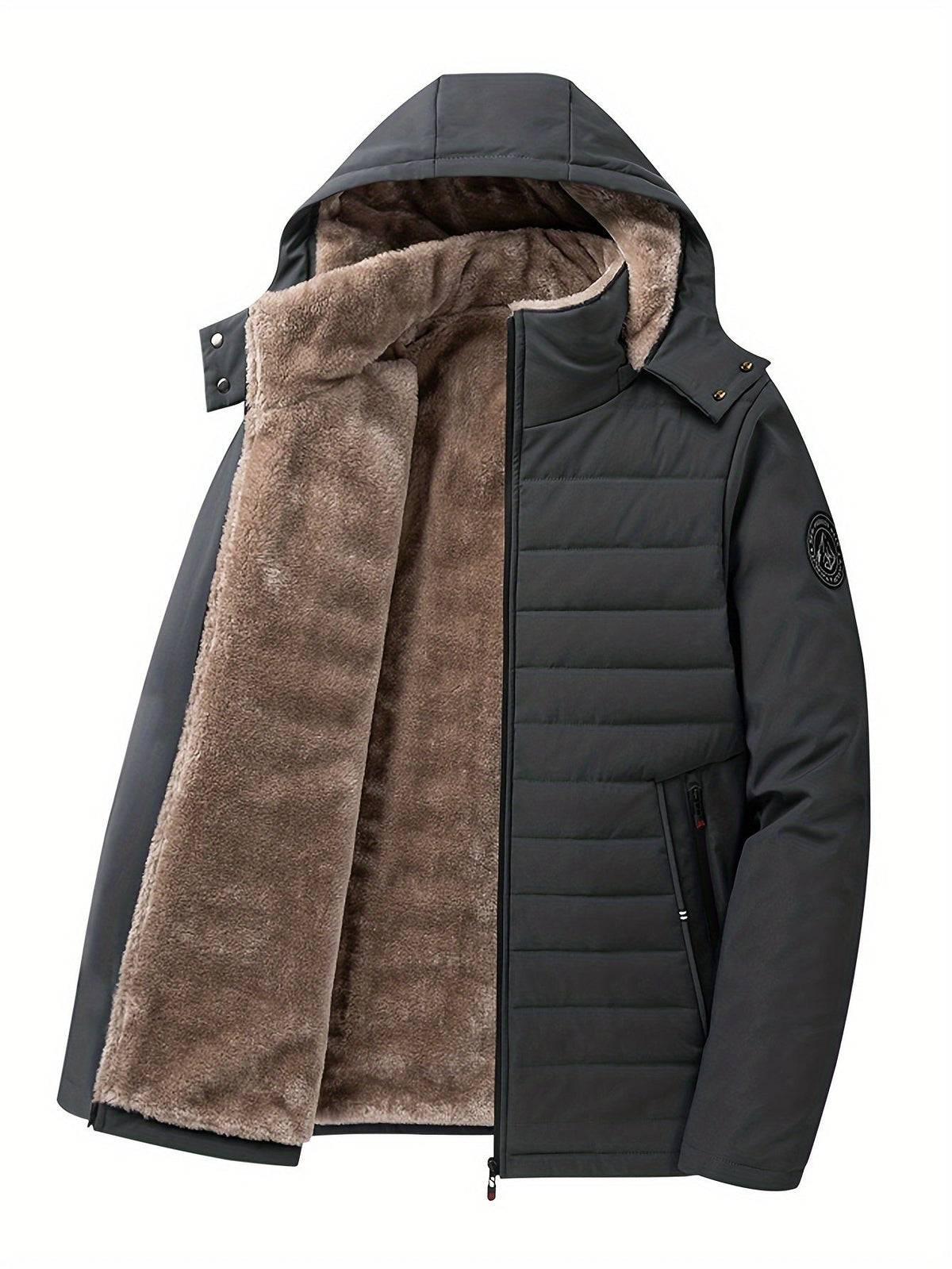 Hooded Quilted Jacket for Men | Side Zip Cold Weather Ready