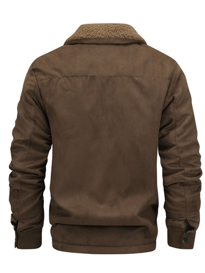 Sherpa Fleece Jacket for Men | Side Zip Autumn Layering