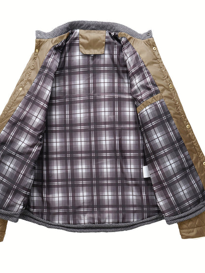 Lightweight Quilted Jacket for Men | Button Front Warm Winter Layer