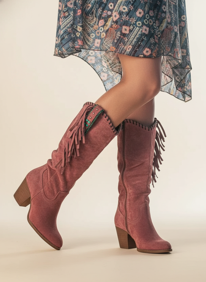Block Heel Mid Calf Boots for Women | Warm Winter Style