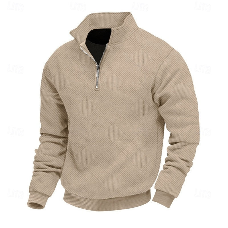 Half Zip Sweater for Men | Ribbed Autumn Layering