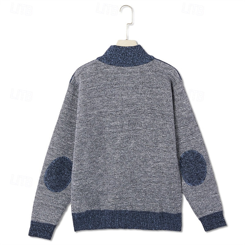 Classic Cardigan for Men | Funnel Neck Full Zip Cold Weather Ready