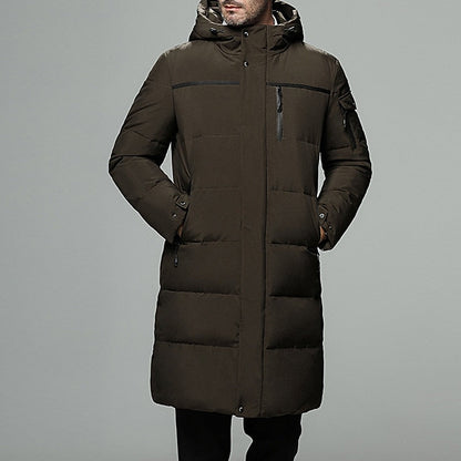 Hooded Puffer Jacket for Men | Longline Insulated Cold Weather Ready