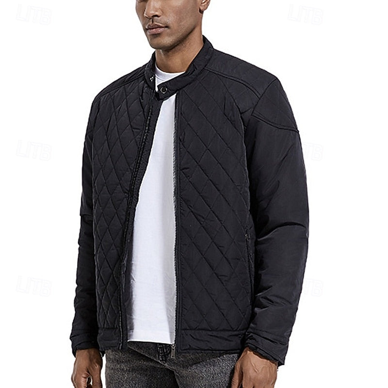 Lightweight Quilted Jacket for Men | Funnel Neck Cold Weather Ready