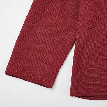 Wine Half Zip Sweater for Men | Warm Winter Layer