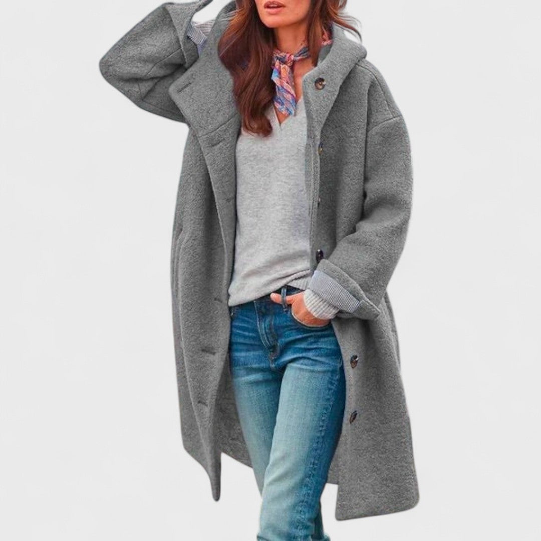 Longline Winter Coat for Women | Side Zip Button Front Cold Weather Ready