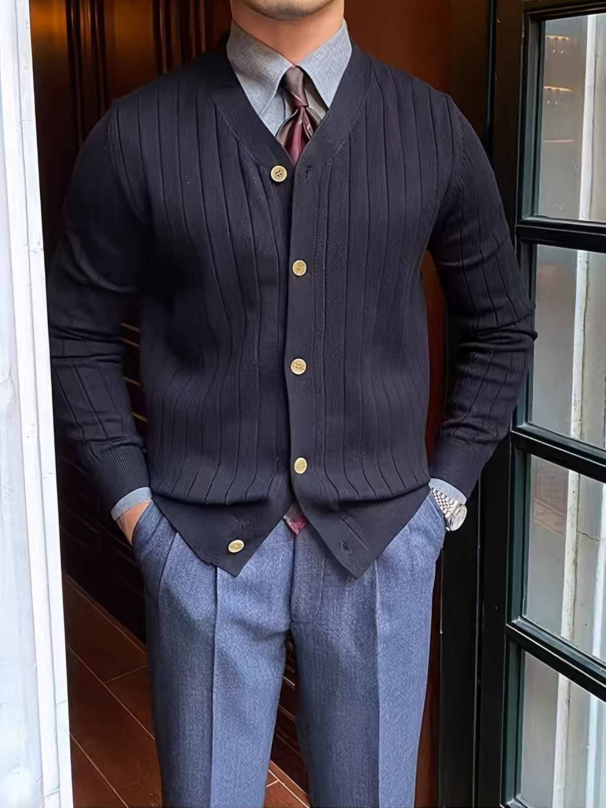 Oversized Cardigan for Men | Button Front Lightweight Cold Weather Ready