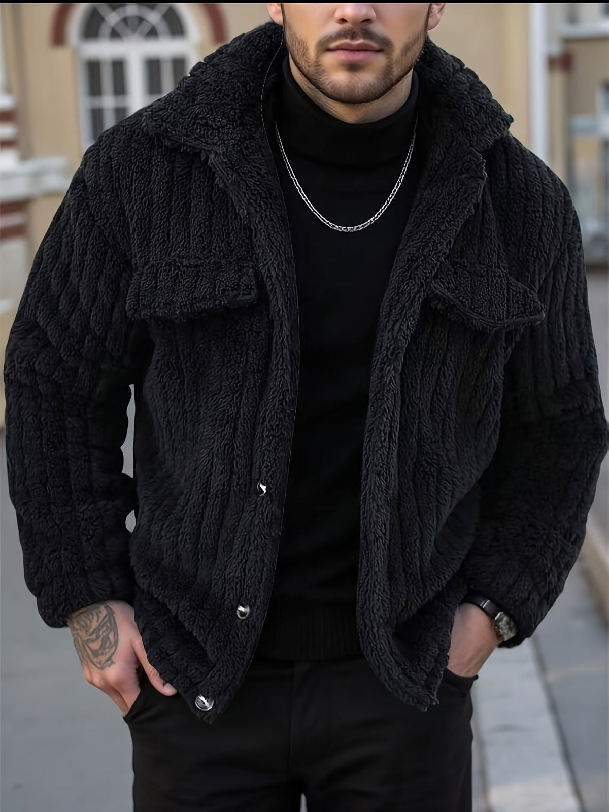 Insulated Winter Jacket for Men | Button Front Autumn Layering