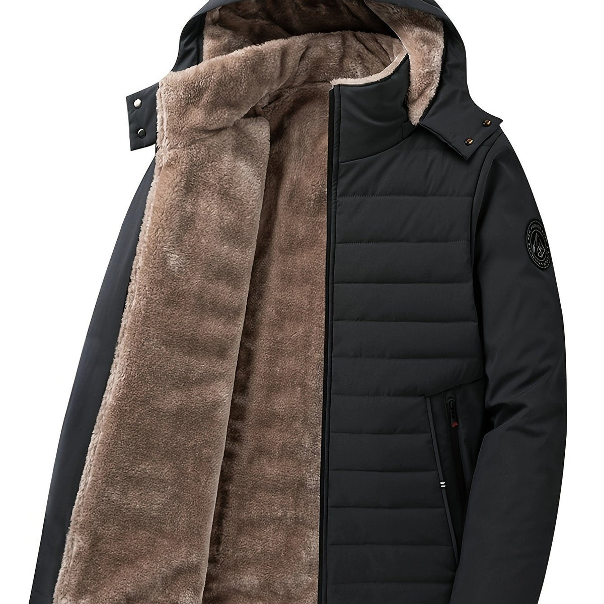 Hooded Quilted Jacket for Men | Side Zip Cold Weather Ready