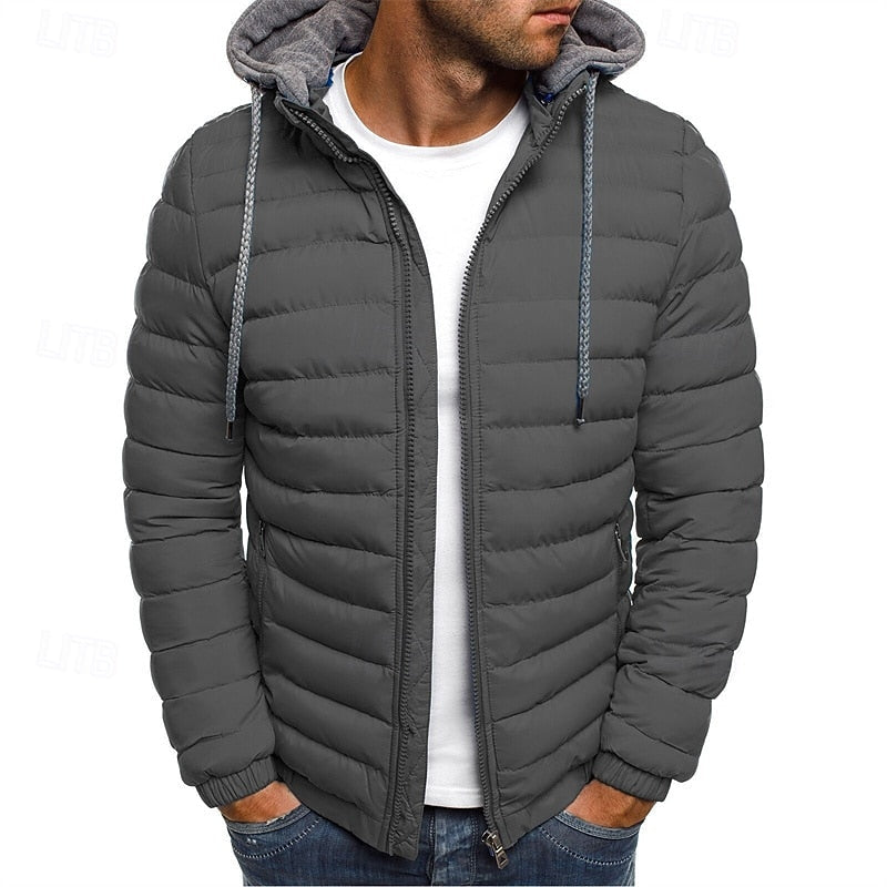 Hooded Puffer Jacket for Men | Quilted Insulated Winter Outerwear