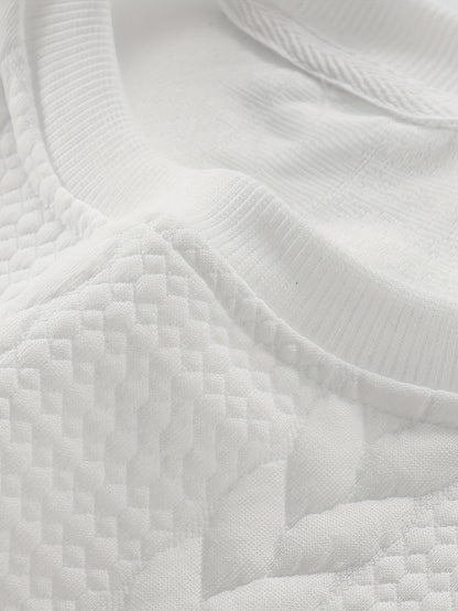 Insulated Sweatshirt for Men | Ribbed Crew Neck Warm Winter Layer